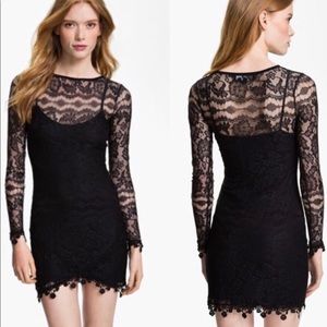 For Love & Lemons Black Lace Dress